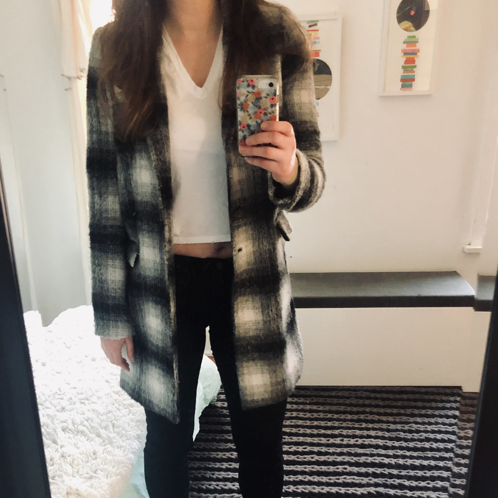 Zara Trafaluc plaid jacket - Black &White